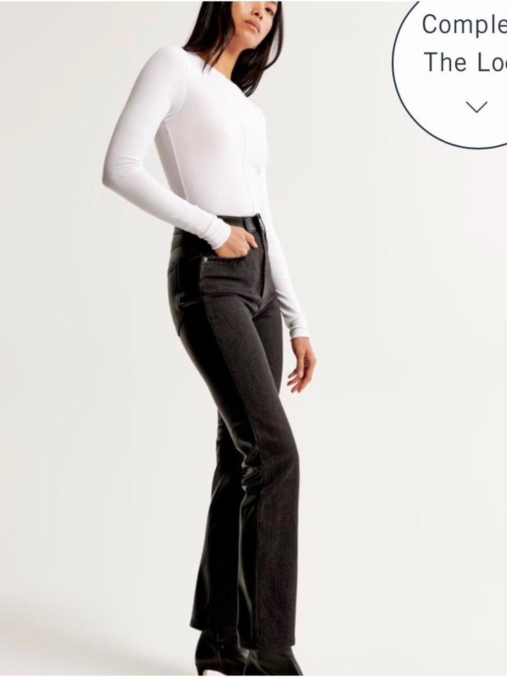 Abercrombie & Fitch Half Denim Half Leather Jeans